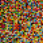 ein mehrfarbiger Hintergrund aus gleich großen Quadraten, ein abstraktes Gemälde, modularer Konstruktivismus, chromatisch, Pixel